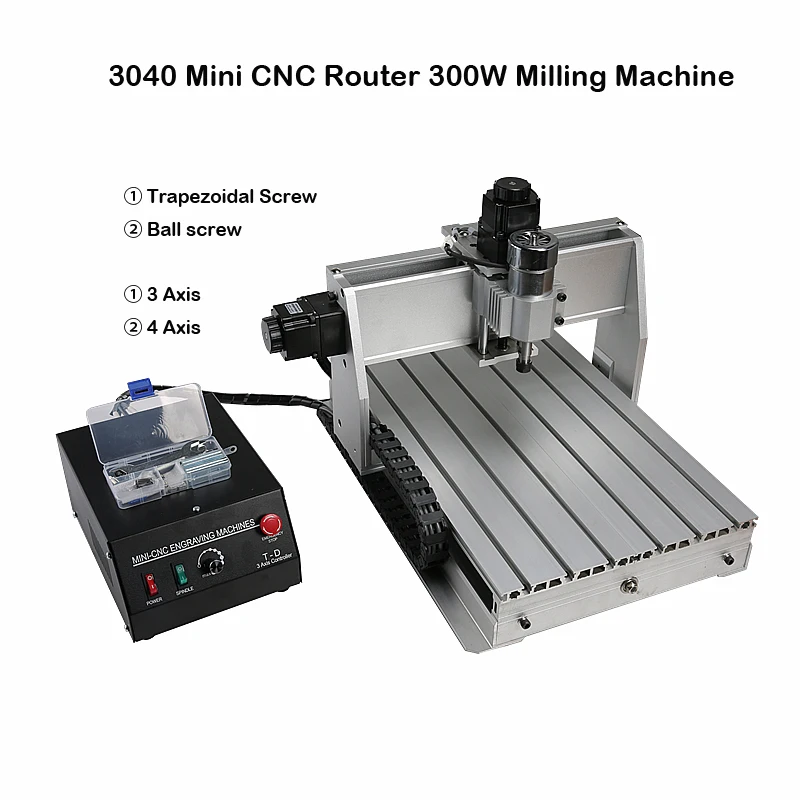LY 3040 Mini CNC Router Engraver 300W Milling Machine with LPT Port for PCB/Wood 3 Axis/4 Axis for Optional
LY 3040 Mini CNC Router Engraver 300W Milling Machine with LPT Port for PCB/Wood 3 Axis/4 Axis for Optional