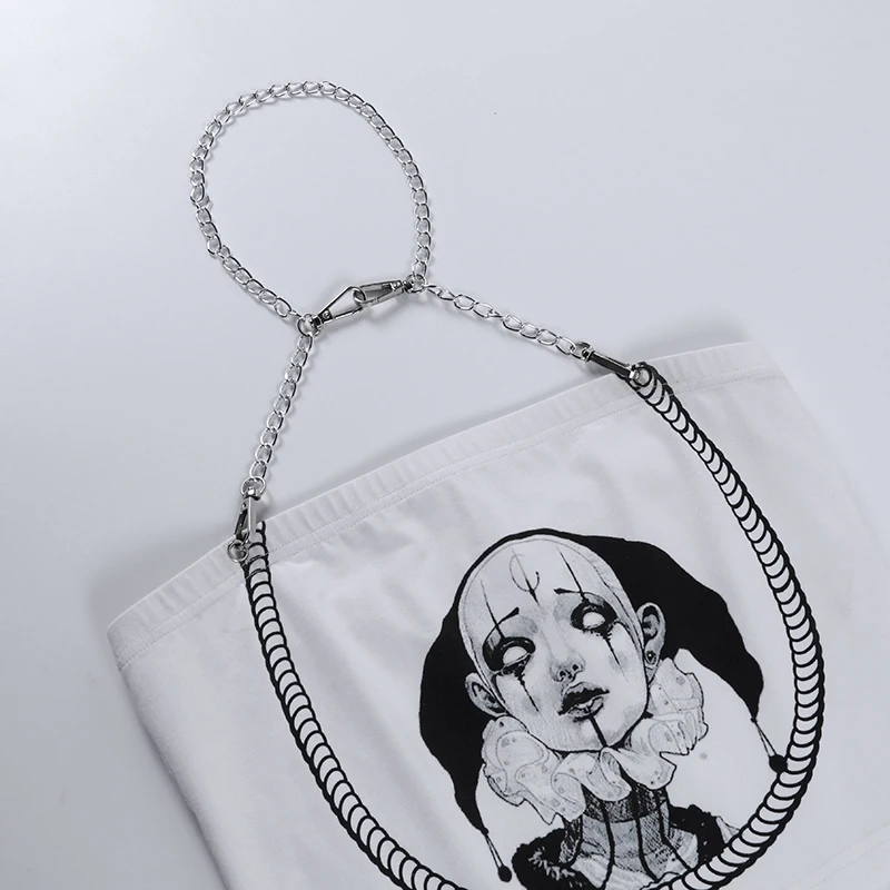 Y2K Punk Chain White Camis Mall Goth Print Personality Bodycon Backless Camisole Streetwear Hip Hop Women Summer Cropped Tops
Y2K Punk Chain White Camis Mall Goth Print Personality Bodycon Backless Camisole Streetwear Hip Hop Women Summer Cropped Tops
