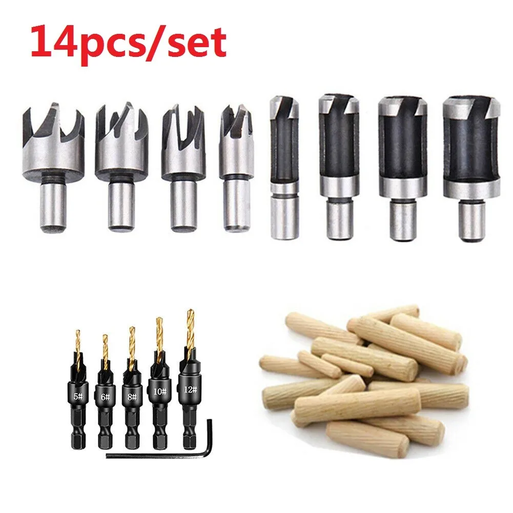 14 Pcs Drill Bit Countersink Plug Cutter Screw Holes Open Tools Wrench Kit Set For Woodworking Power Tools Accessories
14 Pcs Drill Bit Countersink Plug Cutter Screw Holes Open Tools Wrench Kit Set For Woodworking Power Tools Accessories