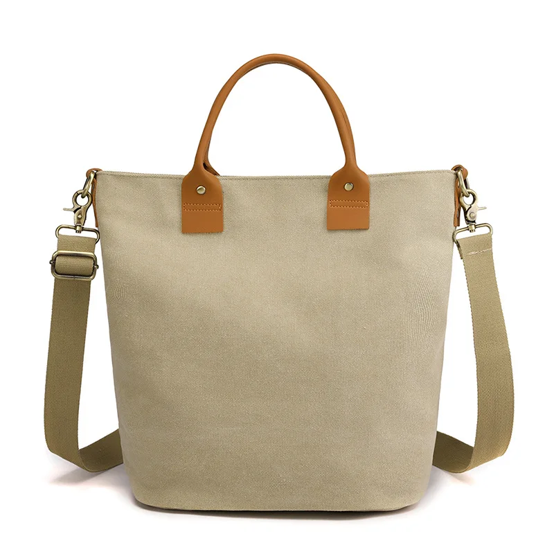 Khaki Canvas Bag Multifunctional PU Leather Handle Bucket Handbag Female Women's Casual Totes for Daily School Shopping Work
Khaki Canvas Bag Multifunctional PU Leather Handle Bucket Handbag Female Women's Casual Totes for Daily School Shopping Work