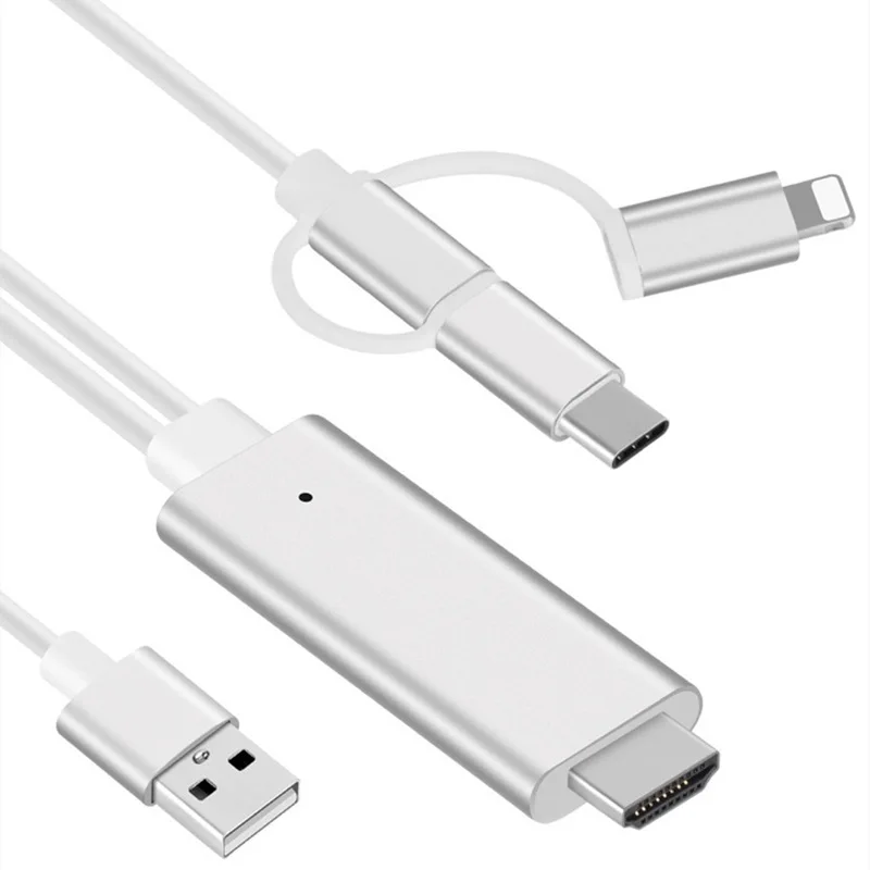 Android Type-c Apple three-in-one plug-and-play connection with TV projection HD mobile phone to HDMI same screen cable
Android Type-c Apple three-in-one plug-and-play connection with TV projection HD mobile phone to HDMI same screen cable