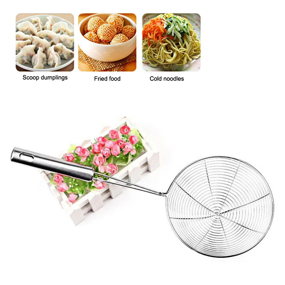 Kitchen Tools Strainer Skimmer Stainless Steel Spider Strainer Ladle For Pasta Spaghetti Noodles Frying Kitchen Cosas De Cocina 
Kitchen Tools Strainer Skimmer Stainless Steel Spider Strainer Ladle For Pasta Spaghetti Noodles Frying Kitchen Cosas De Cocina
