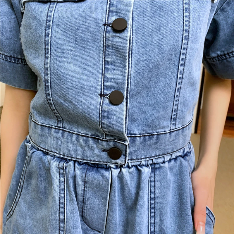 Loose Denim Two Piece Set Women Summer Fashion Short Sleeve Single Breasted Jacket Coat + Elastic Waist Wide Leg Shorts Suits
Loose Denim Two Piece Set Women Summer Fashion Short Sleeve Single Breasted Jacket Coat + Elastic Waist Wide Leg Shorts Suits