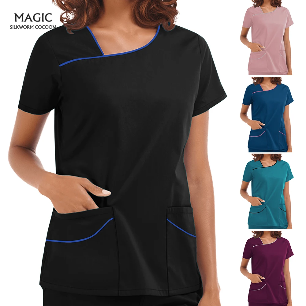 Women's Uniforms Short Sleeve V-neck Tops Working Suits Summer Workwear Tops/sets 2021Fashion Plus Size Short Sexy Nurse Uniform
Women's Uniforms Short Sleeve V-neck Tops Working Suits Summer Workwear Tops/sets 2021Fashion Plus Size Short Sexy Nurse Uniform