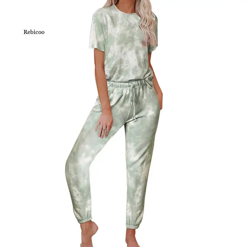 Summer Casual Wear Ladies Pajamas Suit Tie-Dye Home Wear Casual Wear Suits Home Wear Ladies Short Sleeve Casual Wear Pajamas
Summer Casual Wear Ladies Pajamas Suit Tie-Dye Home Wear Casual Wear Suits Home Wear Ladies Short Sleeve Casual Wear Pajamas