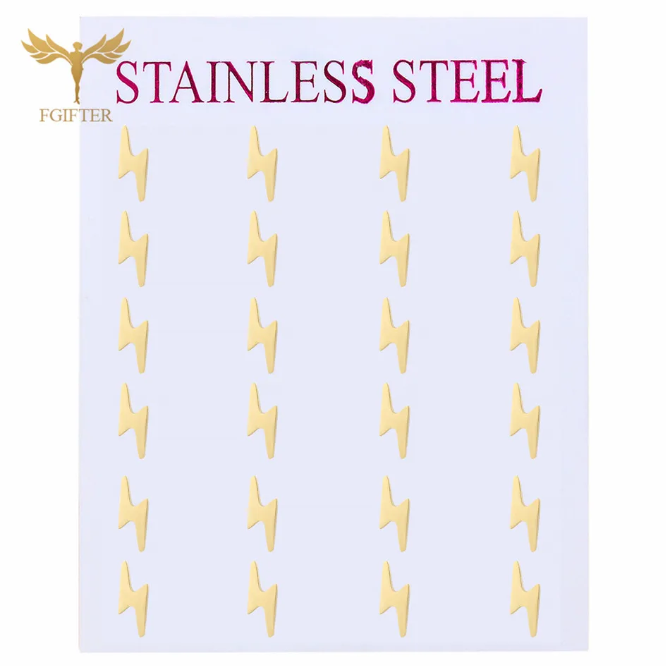 Gold Plated Earrings Set Lightning Design Style Stud Earring Wholesale Stainless Steel Jewelry Spiker Rock Women Men Accessories
Gold Plated Earrings Set Lightning Design Style Stud Earring Wholesale Stainless Steel Jewelry Spiker Rock Women Men Accessories