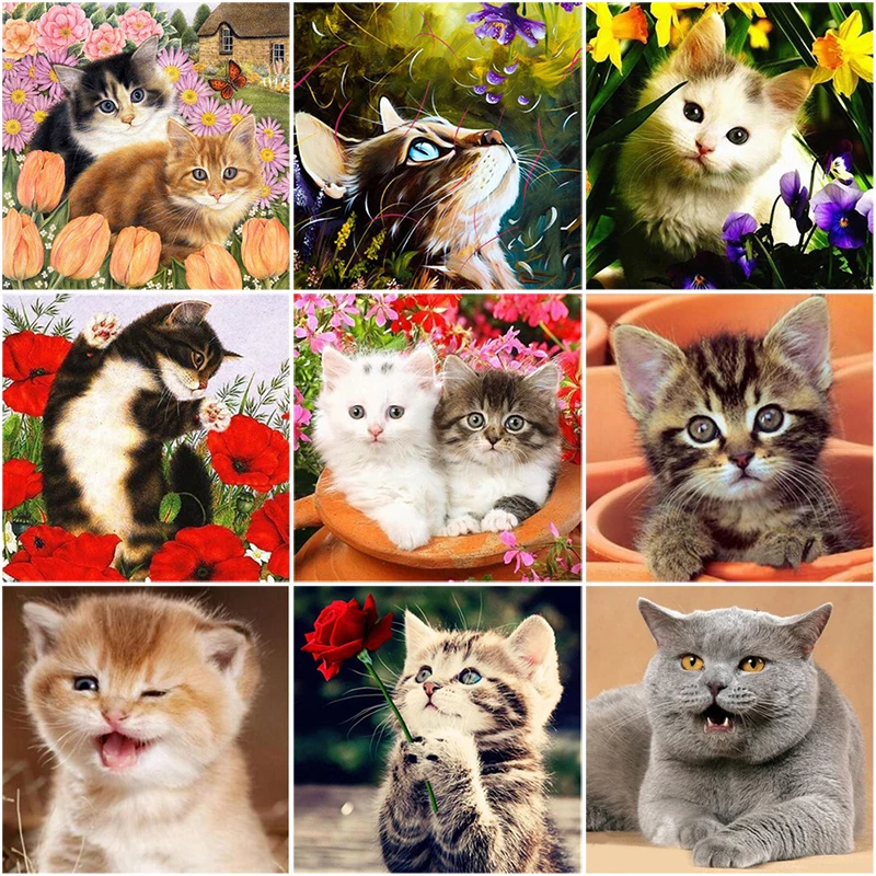 DIY 5D Diamond Painting Cat Animal Mosaic Handmade Diamond Embroidery Cross Stitch Kits Full Round Rhinestones Home Decor Wall
DIY 5D Diamond Painting Cat Animal Mosaic Handmade Diamond Embroidery Cross Stitch Kits Full Round Rhinestones Home Decor Wall