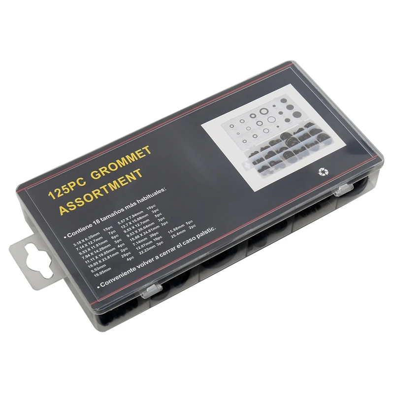 125 Piece Rubber Grommet Eyelet Ring Gasket ortment Set Of 18 Different Sizes, With See-Through Divided Organizer Case For A
125 Piece Rubber Grommet Eyelet Ring Gasket ortment Set Of 18 Different Sizes, With See-Through Divided Organizer Case For A