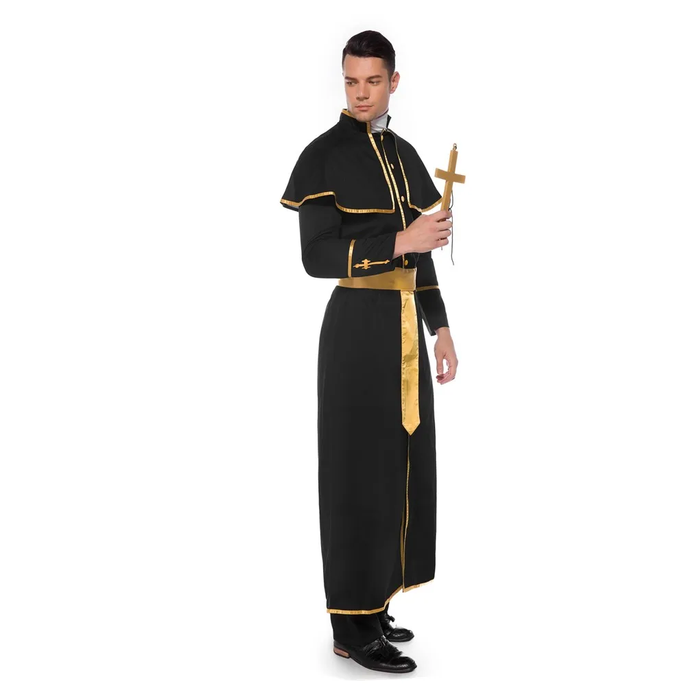 Halloween Man Medieval Maria Priest Cosplay Costume Men God Father Missionary Party Nun Fancy Dress | Тематическая одежда и