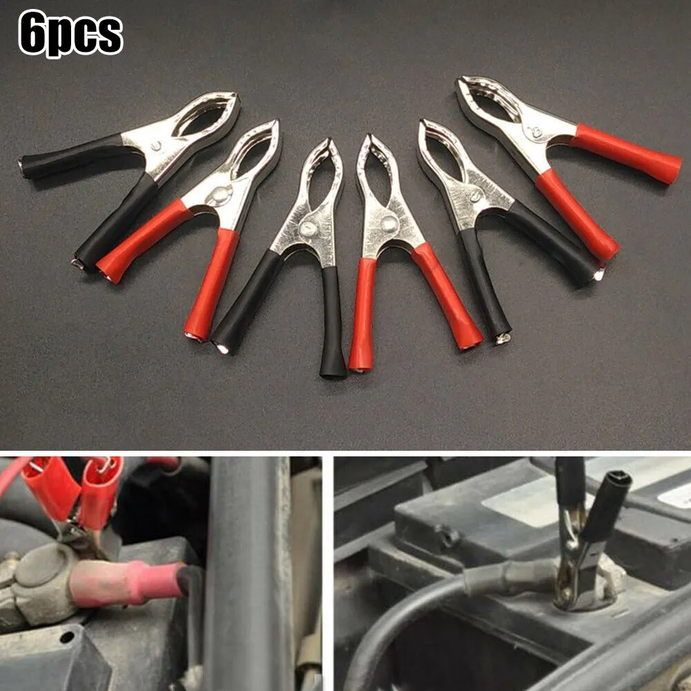 6pcs 70mm30A Crocodile Alligator Car Battery Insulated Clips Clamps Red + Black Crocodile Clip Aligator Clips Test Clips
6pcs 70mm30A Crocodile Alligator Car Battery Insulated Clips Clamps Red + Black Crocodile Clip Aligator Clips Test Clips