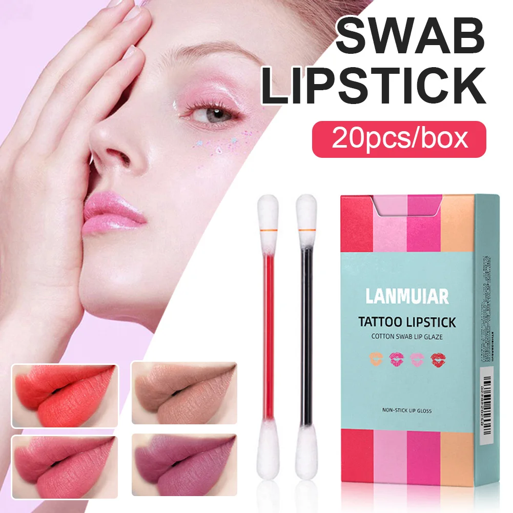 20 Pcs Set Cotton Swab Lipsticks For Outdoor Portable Lipsticks Cosmetics Waterproof Case Lasting Long Cigarette Liquid Lipstick
20 Pcs Set Cotton Swab Lipsticks For Outdoor Portable Lipsticks Cosmetics Waterproof Case Lasting Long Cigarette Liquid Lipstick