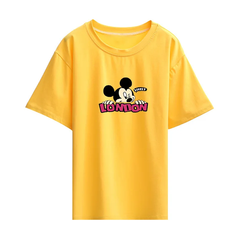 Summer Mickey T-Shirt Ladies Loose Kawaii Cartoon Short-Sleeved Shirt Solid Color Round Neck Tops Tank Top Streetwear Women
Summer Mickey T-Shirt Ladies Loose Kawaii Cartoon Short-Sleeved Shirt Solid Color Round Neck Tops Tank Top Streetwear Women