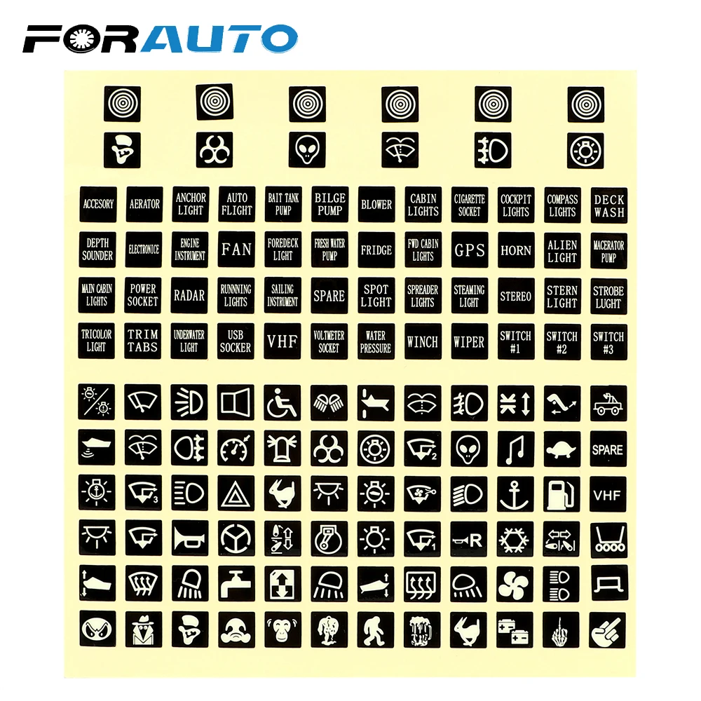 FORAUTO PVC Luminous Car Sticker Rocker Switch Label Decal Circuit Panel For Marine Truck Instrument Switches Relays Decor 
FORAUTO PVC Luminous Car Sticker Rocker Switch Label Decal Circuit Panel For Marine Truck Instrument Switches Relays Decor