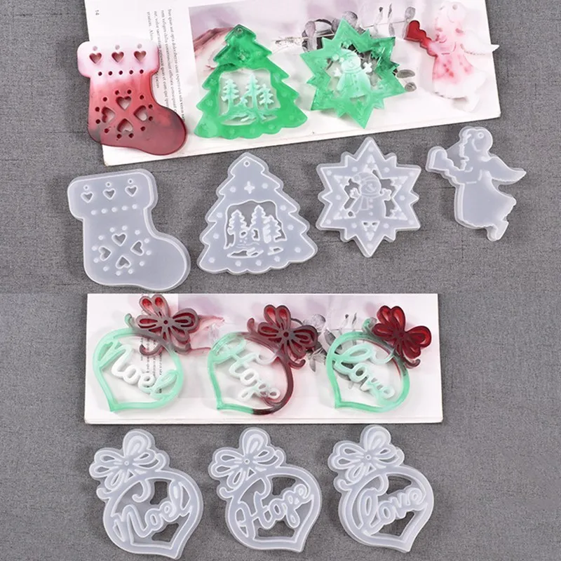 Christmas Epoxy Resin Mold Snowman Tree Socks Angels Pendants Ornaments Silicone Mould DIY Crafts Decorations Jewelry Mold
Christmas Epoxy Resin Mold Snowman Tree Socks Angels Pendants Ornaments Silicone Mould DIY Crafts Decorations Jewelry Mold