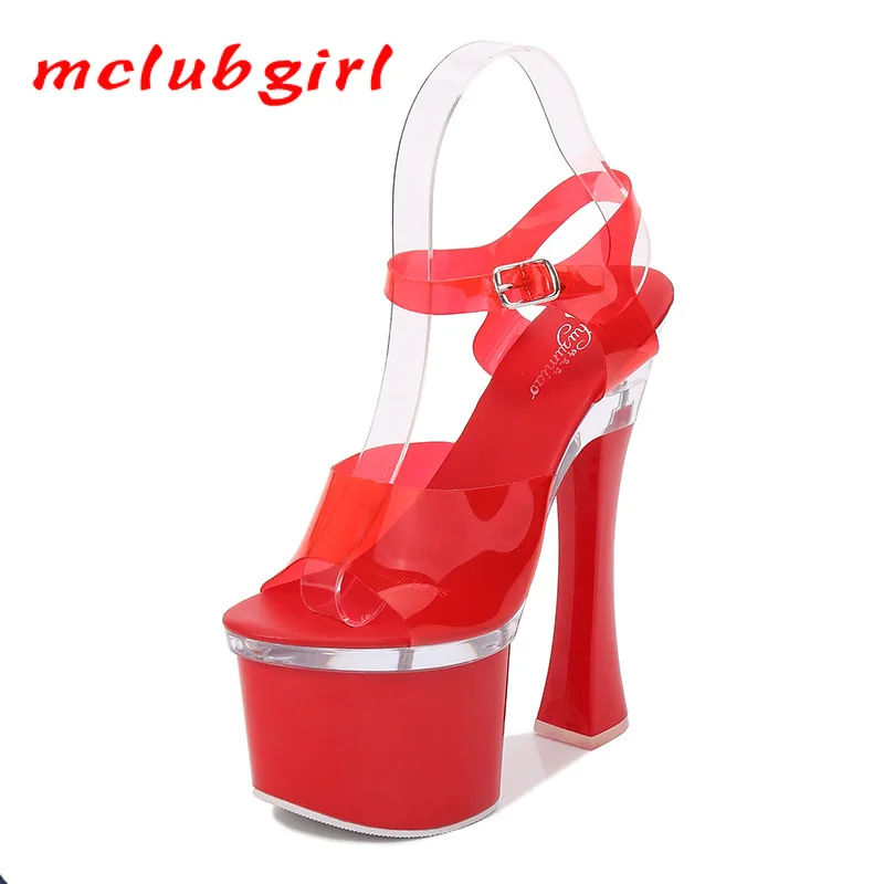 

Mclubgirl Size 34-43 Heel Slanted Heel Slipper Summer Waterproof Platform Non-Slip Sexy Versatile Shoes LFD-10365-29