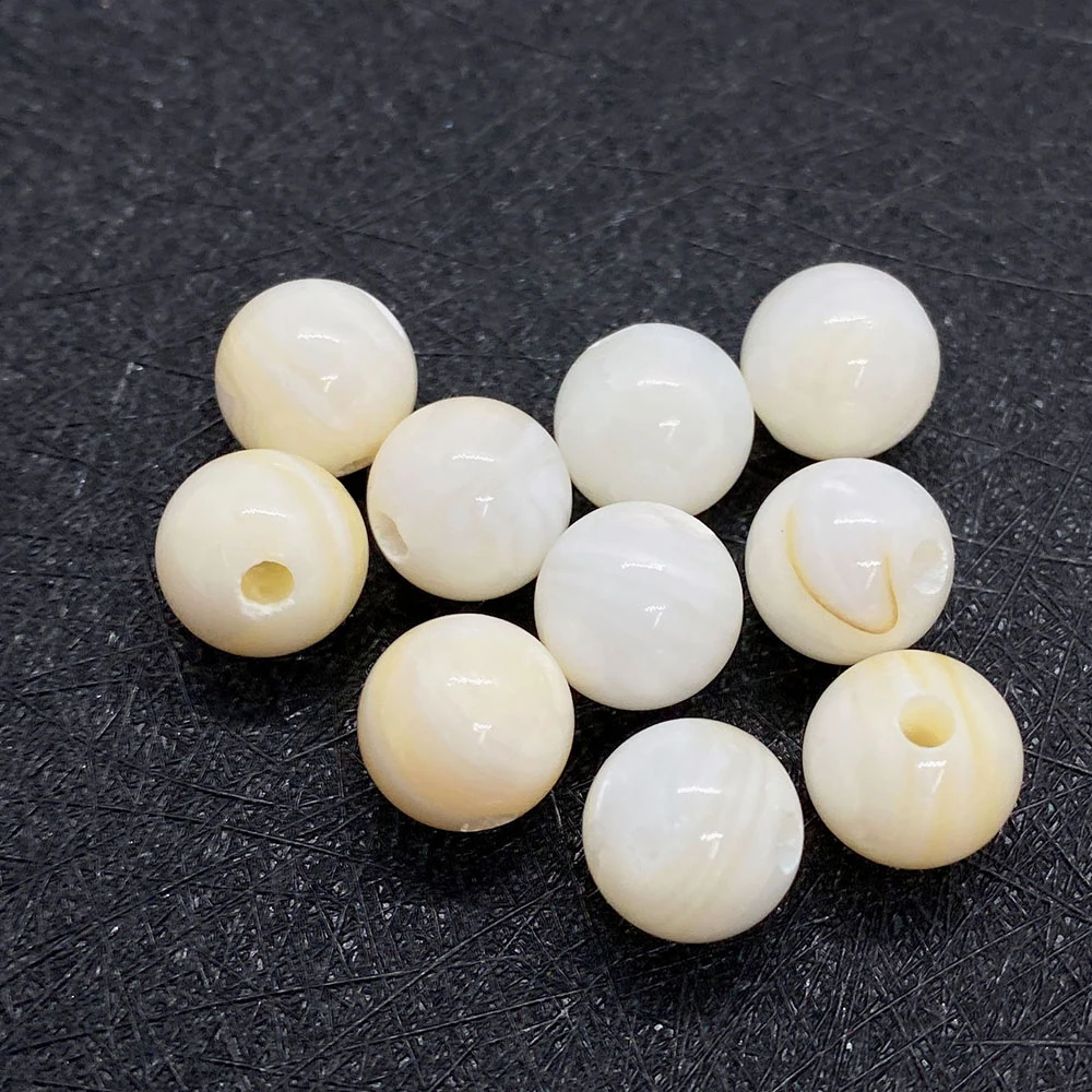 Natural Freshwater Shell Big Hole Beads Round Loose 8mm 10mm for Jewelry Making DIY Fashion Charm Necklace Bracelet Accessories 
Natural Freshwater Shell Big Hole Beads Round Loose 8mm 10mm for Jewelry Making DIY Fashion Charm Necklace Bracelet Accessories
