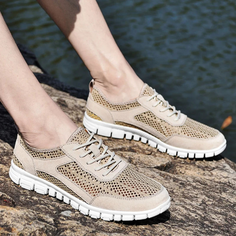 New Summer Comfort Casual Shoes Men Lace Up Breathable Mesh Flats Shoe Fashion Sneakers Outdoor Walking Men Shoes
New Summer Comfort Casual Shoes Men Lace Up Breathable Mesh Flats Shoe Fashion Sneakers Outdoor Walking Men Shoes
