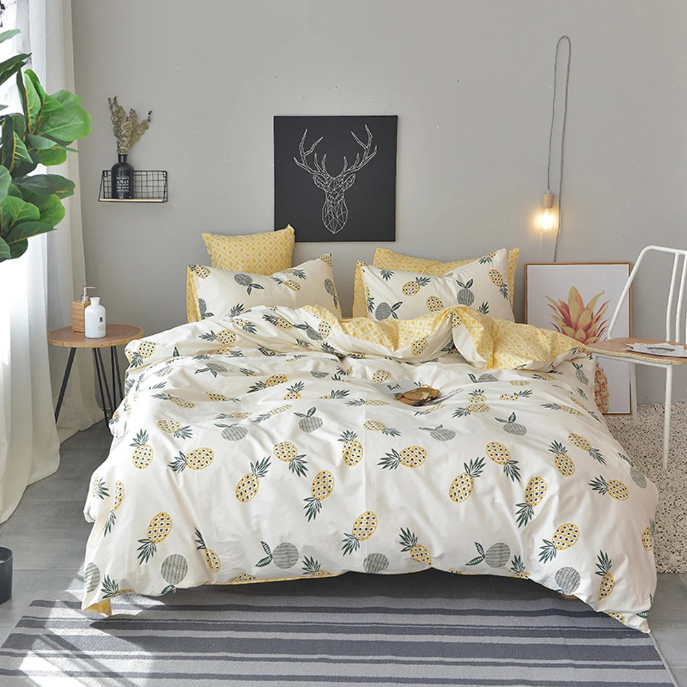 Pineapple Bedsheet Pillowcase Duvet Cover Sets 100% Cotton Linens Twin Double Bedding Queen Set King Size
Pineapple Bedsheet Pillowcase Duvet Cover Sets 100% Cotton Linens Twin Double Bedding Queen Set King Size