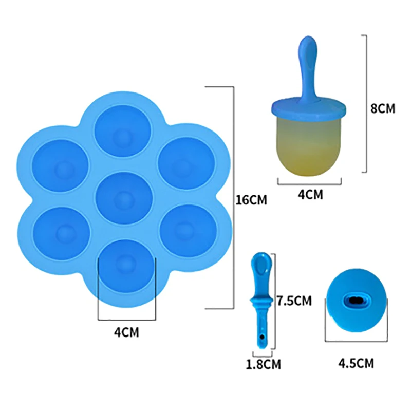 Ice Cream Ice Pops Mold Silicone ice tray Ice lolly mold silicone food supplement box Fruit Shake Accessories
Ice Cream Ice Pops Mold Silicone ice tray Ice lolly mold silicone food supplement box Fruit Shake Accessories