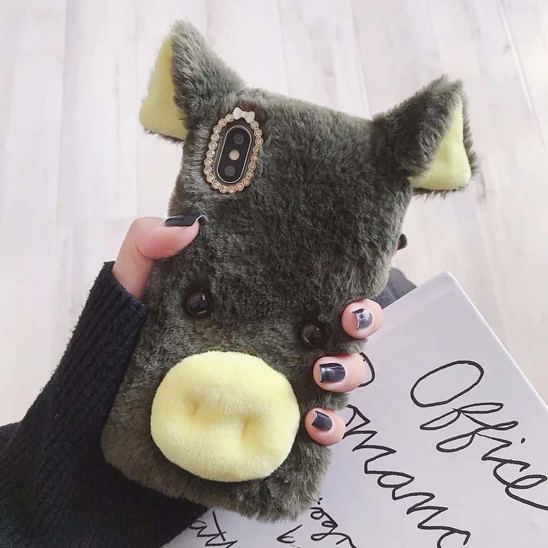 Colorful Cute Pig Plush Phone Cases For iPhone XS Max Warm Fur Embroidery Soft TPU Back Cover
Colorful Cute Pig Plush Phone Cases For iPhone XS Max Warm Fur Embroidery Soft TPU Back Cover