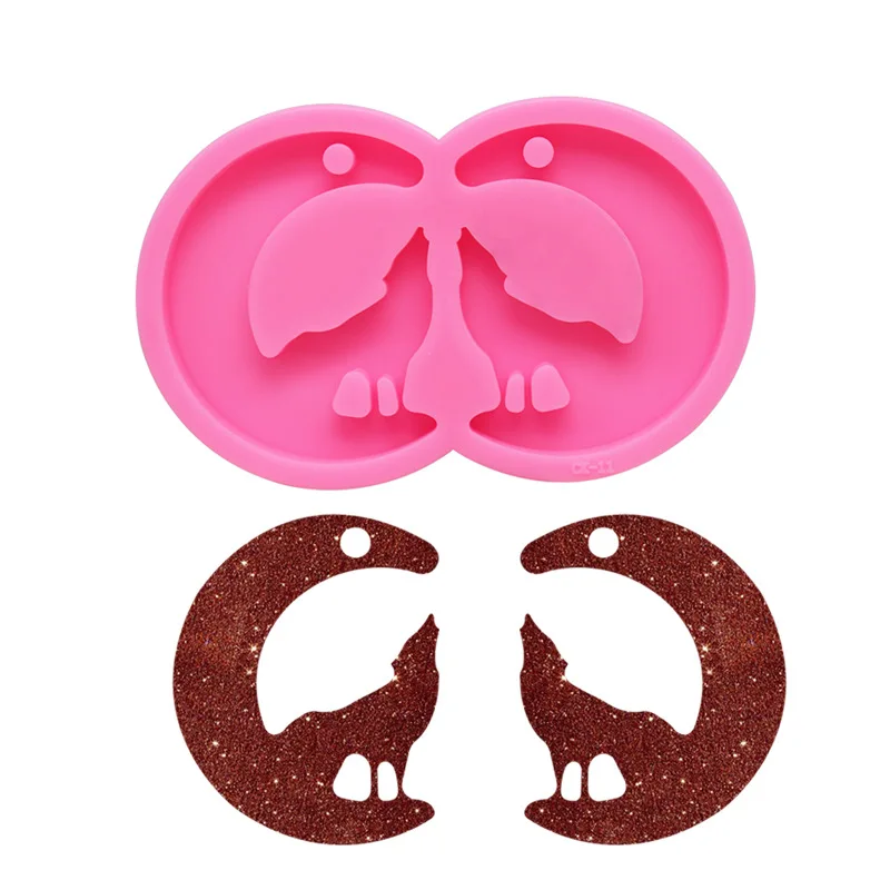 DIY moon/wolf shape shiny keychain resin mold for girls earrings necklace pendant epoxy resin craft silicone mold clay mold
DIY moon/wolf shape shiny keychain resin mold for girls earrings necklace pendant epoxy resin craft silicone mold clay mold