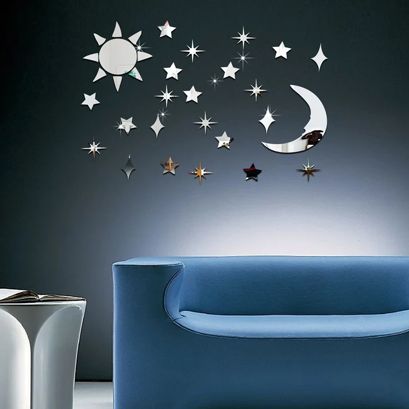 A Set Of Sun Moon And Stars Combination Acrylic Mirror Wall Stickers For Bedroom Background Wall Home Decoration Mirror Stickers
A Set Of Sun Moon And Stars Combination Acrylic Mirror Wall Stickers For Bedroom Background Wall Home Decoration Mirror Stickers