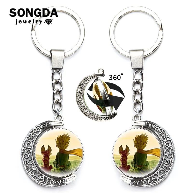Little Prince And Fox Rose Keychain Cartoon Figure 360 Degrees Rotated Moon Metal Pendant Keyring Creative Boy Girl Kids Jewelry
Little Prince And Fox Rose Keychain Cartoon Figure 360 Degrees Rotated Moon Metal Pendant Keyring Creative Boy Girl Kids Jewelry