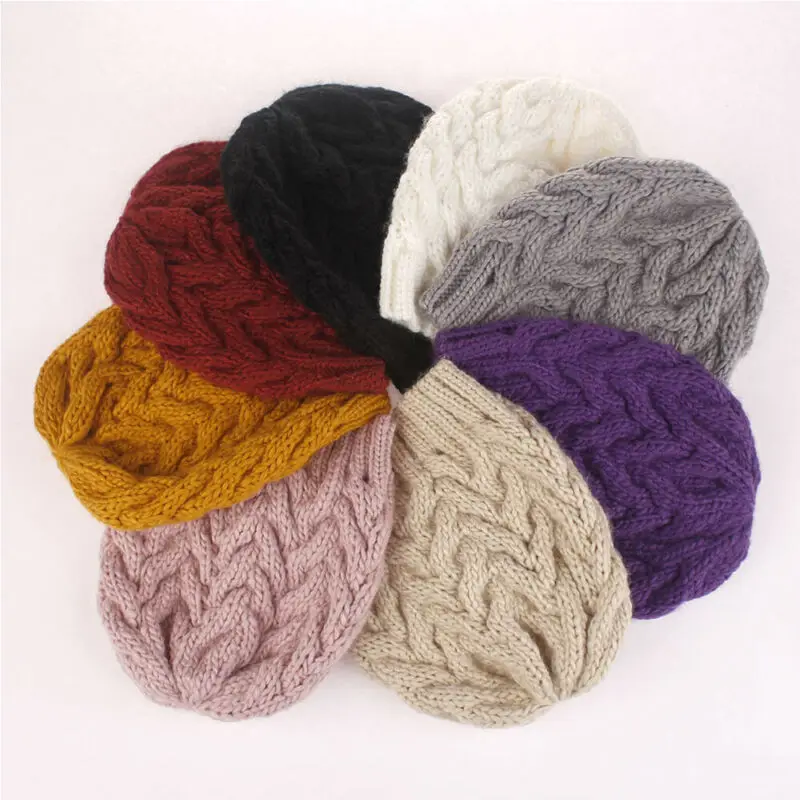 Winter Outdoor Hat Wool Knit Beanie Women's Hat Christmas Warm Gift