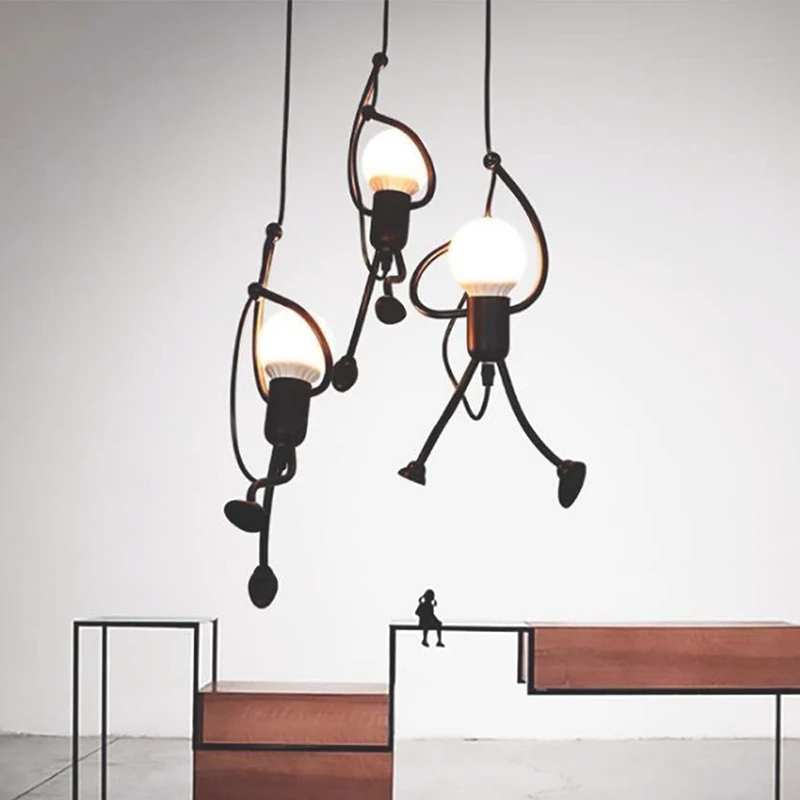 Little Man Climbing Pendant Light Modern Hanging Lamp Creative Iron People Lights Metal Cord Ceiling Chandelier Lights Decor
Little Man Climbing Pendant Light Modern Hanging Lamp Creative Iron People Lights Metal Cord Ceiling Chandelier Lights Decor