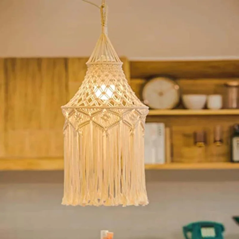 Bedroom living room handmade art woven decoration boho style cotton rope woven lampshade decoration
Bedroom living room handmade art woven decoration boho style cotton rope woven lampshade decoration