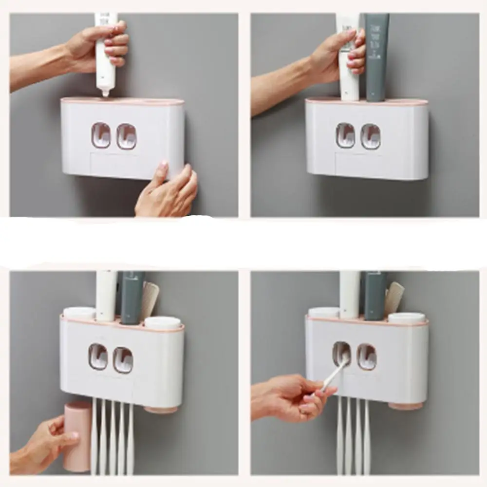 Automatic Toothpaste Colorful Dispenser With Stick Wall Holder 4 Cup Five Toothbrush
Automatic Toothpaste Colorful Dispenser With Stick Wall Holder 4 Cup Five Toothbrush