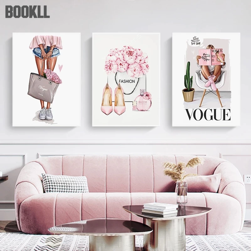 Pink Flower Fashion Woman Poster Perfume Heels Canvas Art Painting Wall Prints Modern Vogue Picture For Girl Room Decoration
Pink Flower Fashion Woman Poster Perfume Heels Canvas Art Painting Wall Prints Modern Vogue Picture For Girl Room Decoration
