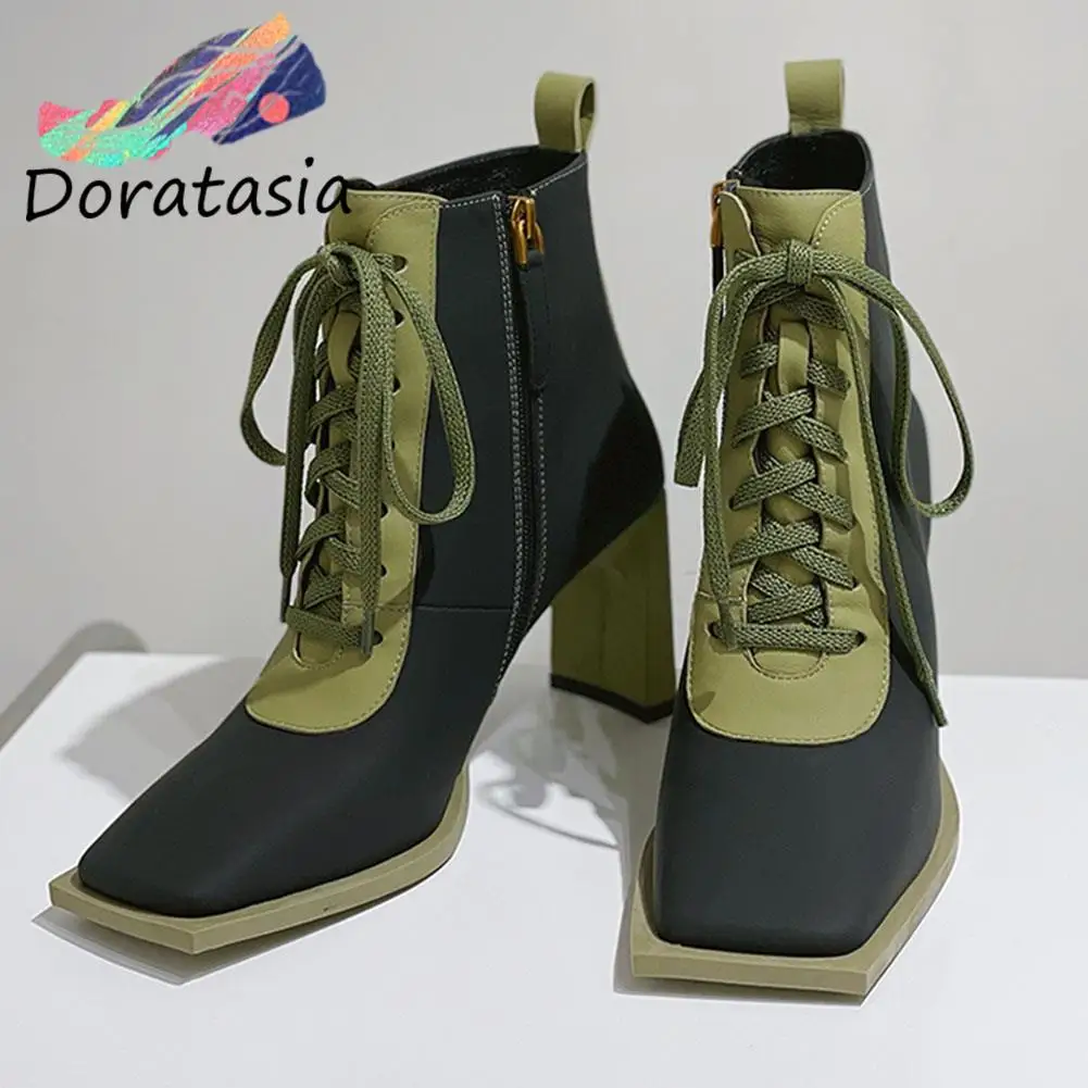 Женские ботинки на шнуровке DORATASIA, разноцветные ботинки на высоком каблуке, на молнии, с квадратным носком, на платформе, дизайнерская Роско...
Женские ботинки на шнуровке DORATASIA, разноцветные ботинки на высоком каблуке, на молнии, с квадратным носком, на платформе, дизайнерская Роско...