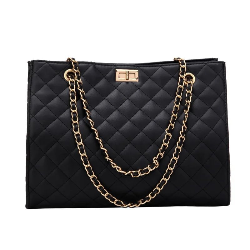 New Women Ringer Chain Tootsie Roll Simple Fashion PU Large Capacity Shoulder Handbag Sewing Thread Diamond Metal Chain Bag
New Women Ringer Chain Tootsie Roll Simple Fashion PU Large Capacity Shoulder Handbag Sewing Thread Diamond Metal Chain Bag