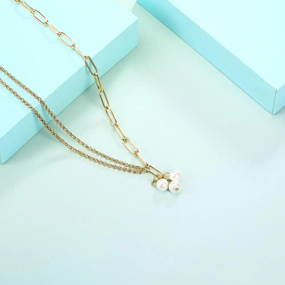 Woman Fashion Trendy Necklace Pendant Imitation Pearl Necklace For Women Metal Strip Chain Necklace Jewelry
Woman Fashion Trendy Necklace Pendant Imitation Pearl Necklace For Women Metal Strip Chain Necklace Jewelry