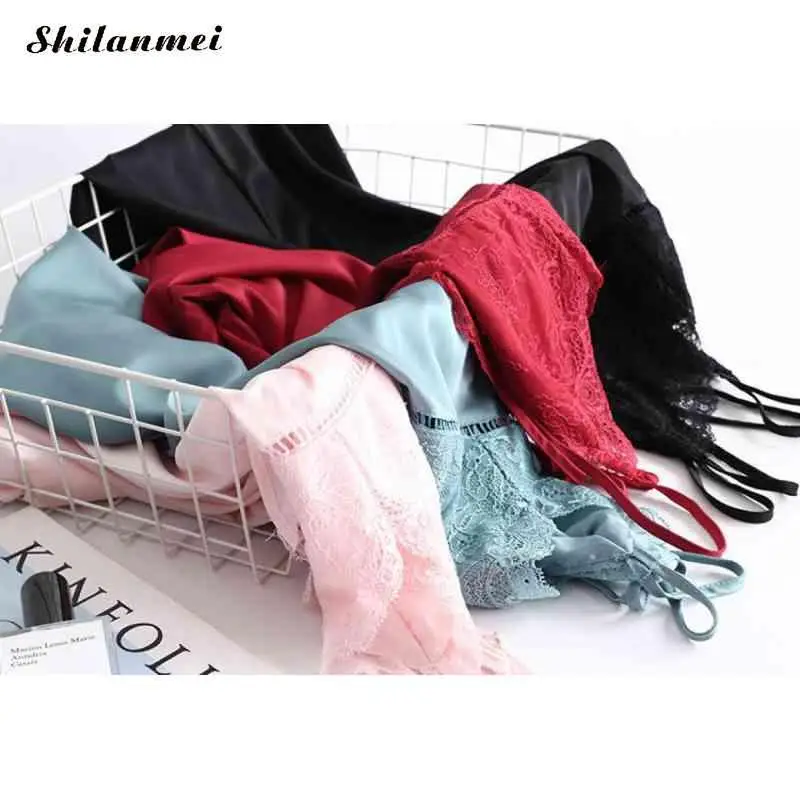 Women Slik Sleepwear Sexy Lace Satin Night Dress V Neck Nightgowns Solid Pink Black Strap Nightdress Women Homen Clothes Vestido
Women Slik Sleepwear Sexy Lace Satin Night Dress V Neck Nightgowns Solid Pink Black Strap Nightdress Women Homen Clothes Vestido