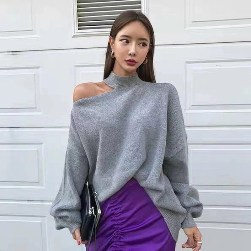 Lucyever Sexy Solid Off Shoulder Knitted Sweater for Women Loose Turtleneck Warm Pullovers Femme Slim Long Sleeve Sweater Woman
Lucyever Sexy Solid Off Shoulder Knitted Sweater for Women Loose Turtleneck Warm Pullovers Femme Slim Long Sleeve Sweater Woman