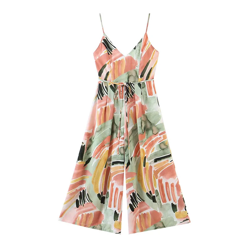 2021 New Korean Style Sexy V-neck Printed Backless Tied High Waist Slimming Suspender Jumpsuit for Women Chiffon Overalls Dress
2021 New Korean Style Sexy V-neck Printed Backless Tied High Waist Slimming Suspender Jumpsuit for Women Chiffon Overalls Dress