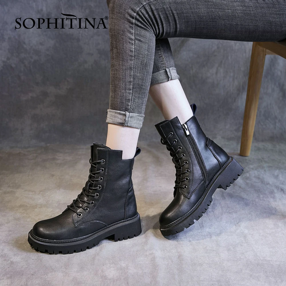 Женские ботинки на молнии SOPHITINA, удобные универсальные кожаные ботильоны на плоской платформе, на молнии, FO982
Женские ботинки на молнии SOPHITINA, удобные универсальные кожаные ботильоны на плоской платформе, на молнии, FO982