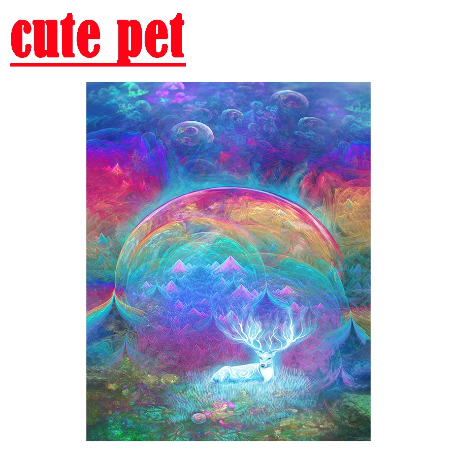 Подарочные фантазийные цветные олени, сделай сам, 5D алмазная Вышивка крестиком, искусство, живопись, обои для стен в рулонах 
Подарочные фантазийные цветные олени, сделай сам, 5D алмазная Вышивка крестиком, искусство, живопись, обои для стен в рулонах