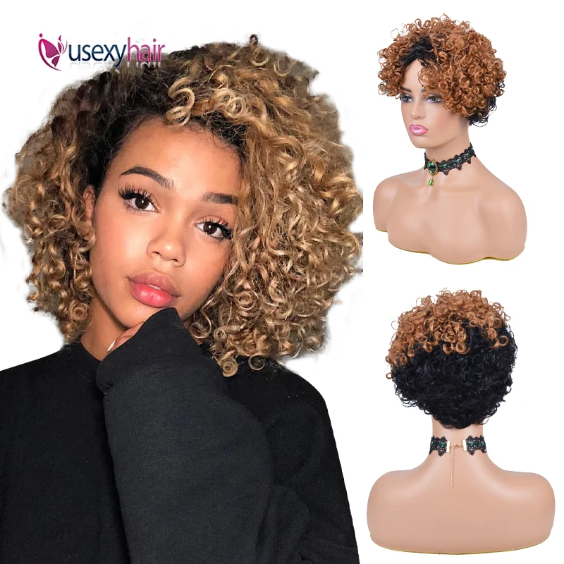 Short Pixie Cut Wig For Black Women 180 Density Brazilian Remy Human Hair Wigs Full Machine Made Afro Wigs Ombre Brown Wig
Short Pixie Cut Wig For Black Women 180 Density Brazilian Remy Human Hair Wigs Full Machine Made Afro Wigs Ombre Brown Wig