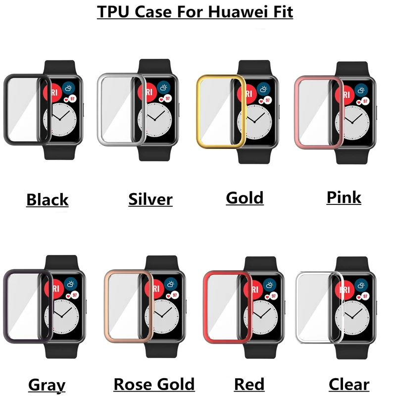 Мягкий защитный чехол из ТПУ на весь экран защитная рамка для Huawei Watch ремешок