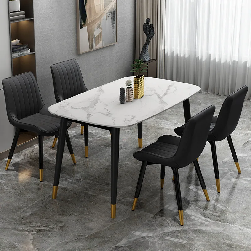 European Light Luxury Rock Board Dining Table and Chair Combination Household Modern Simple Rectangular Marble Dining Table
European Light Luxury Rock Board Dining Table and Chair Combination Household Modern Simple Rectangular Marble Dining Table