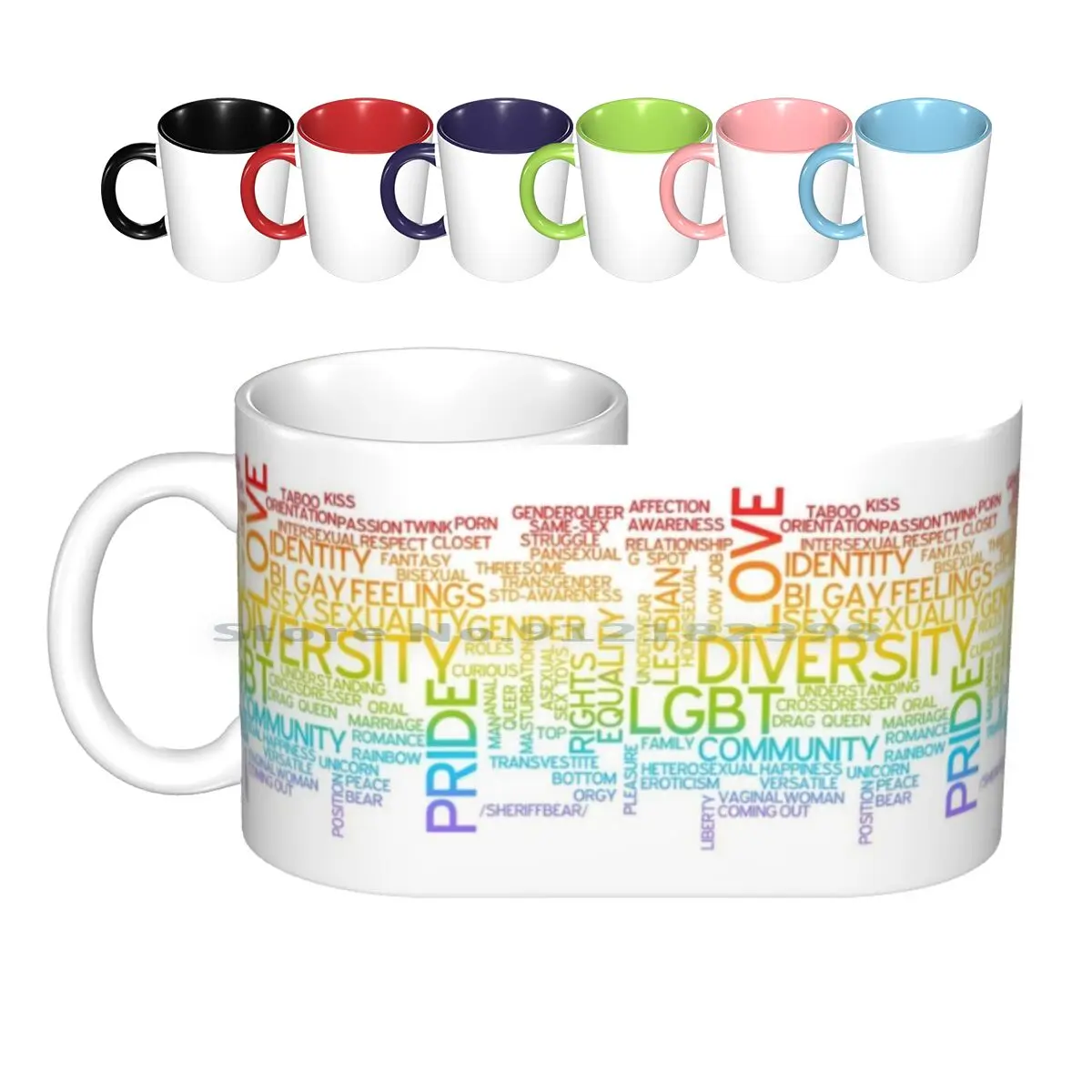 

ЛГБТ-слова облако Керамические Кружки Кофейные чашки молочный чай Кружка ЛГБТ гей радуга лесбийские бисексуал любовь гордость чудо