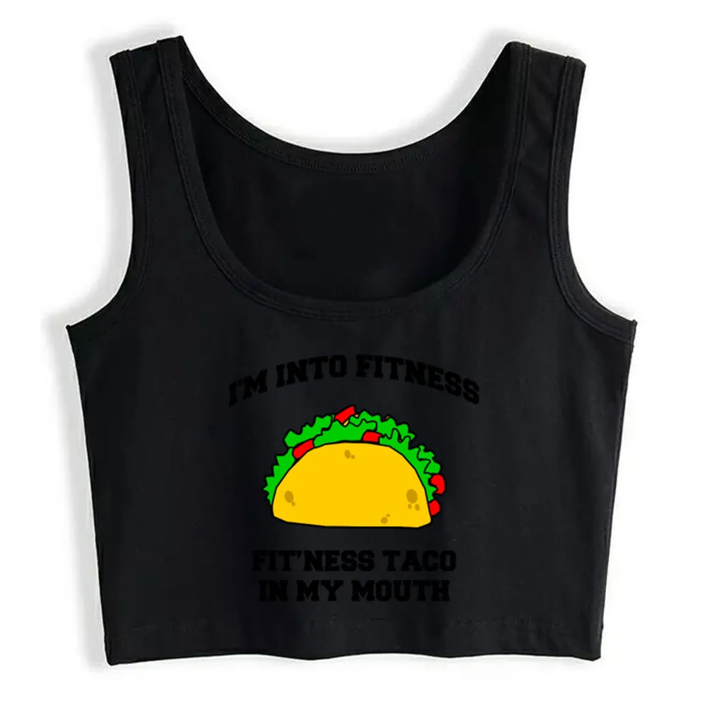 Crop Top Female Fit This Fitness Taco Funny Gym Hip Hop Black Custom Tank Top Women
Crop Top Female Fit This Fitness Taco Funny Gym Hip Hop Black Custom Tank Top Women