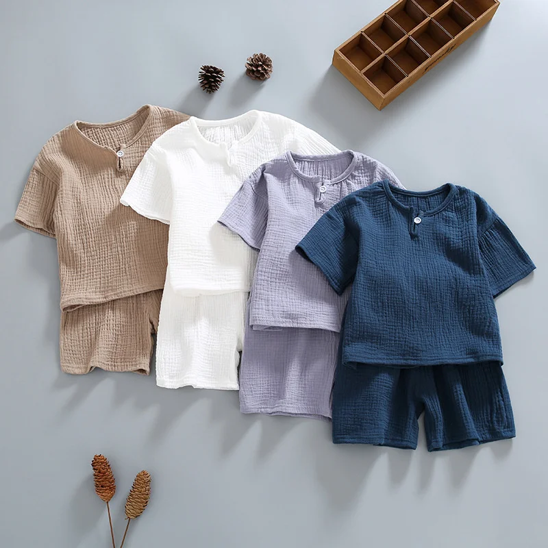 Simple Round Neck Baby Clothes Set Summer Children's Solid Color Short-sleeve Shorts Outfit Newborn Boy Girls Fashion Pant Suit
Simple Round Neck Baby Clothes Set Summer Children's Solid Color Short-sleeve Shorts Outfit Newborn Boy Girls Fashion Pant Suit