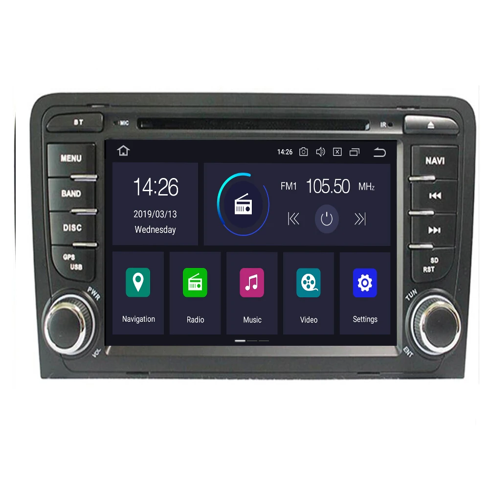 2 Din Автомобильный мультимедийный плеер GPS Android10 4 + 64G DVD автомобильное радио для Audi