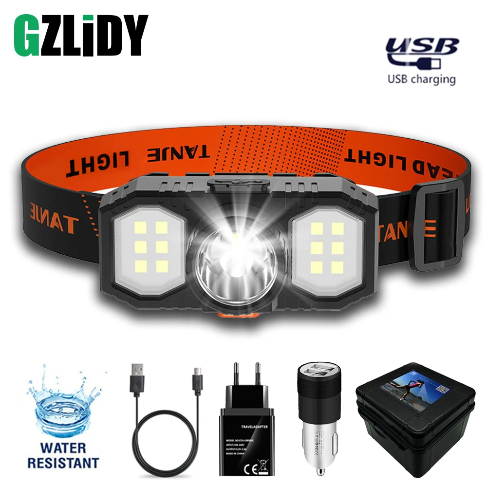 Mini LED XPE Headlamp USB Rechargeable COB Headlight Super Bright Head Light Waterproof Fishing Lantern Front Flashlight Torch
Mini LED XPE Headlamp USB Rechargeable COB Headlight Super Bright Head Light Waterproof Fishing Lantern Front Flashlight Torch