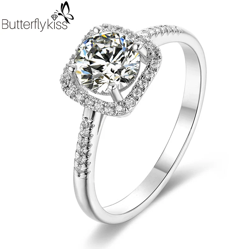 

Кольцо с муассанитом BK женское, обручальное элегантное кольцо с бриллиантом 1 карат из натурального золота 585 пробы, белое/желтое/розовое зо...