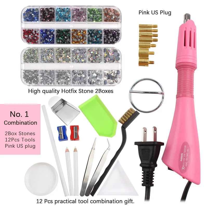 New Hotfix Rhinestone and Tools Suit Applicator Wand Heat-fix Tool Pink/purple Iron-on combination
New Hotfix Rhinestone and Tools Suit Applicator Wand Heat-fix Tool Pink/purple Iron-on combination